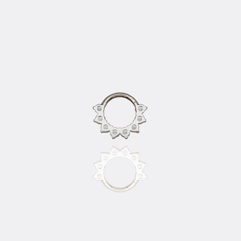 Celestial Blaze Silver Hoop